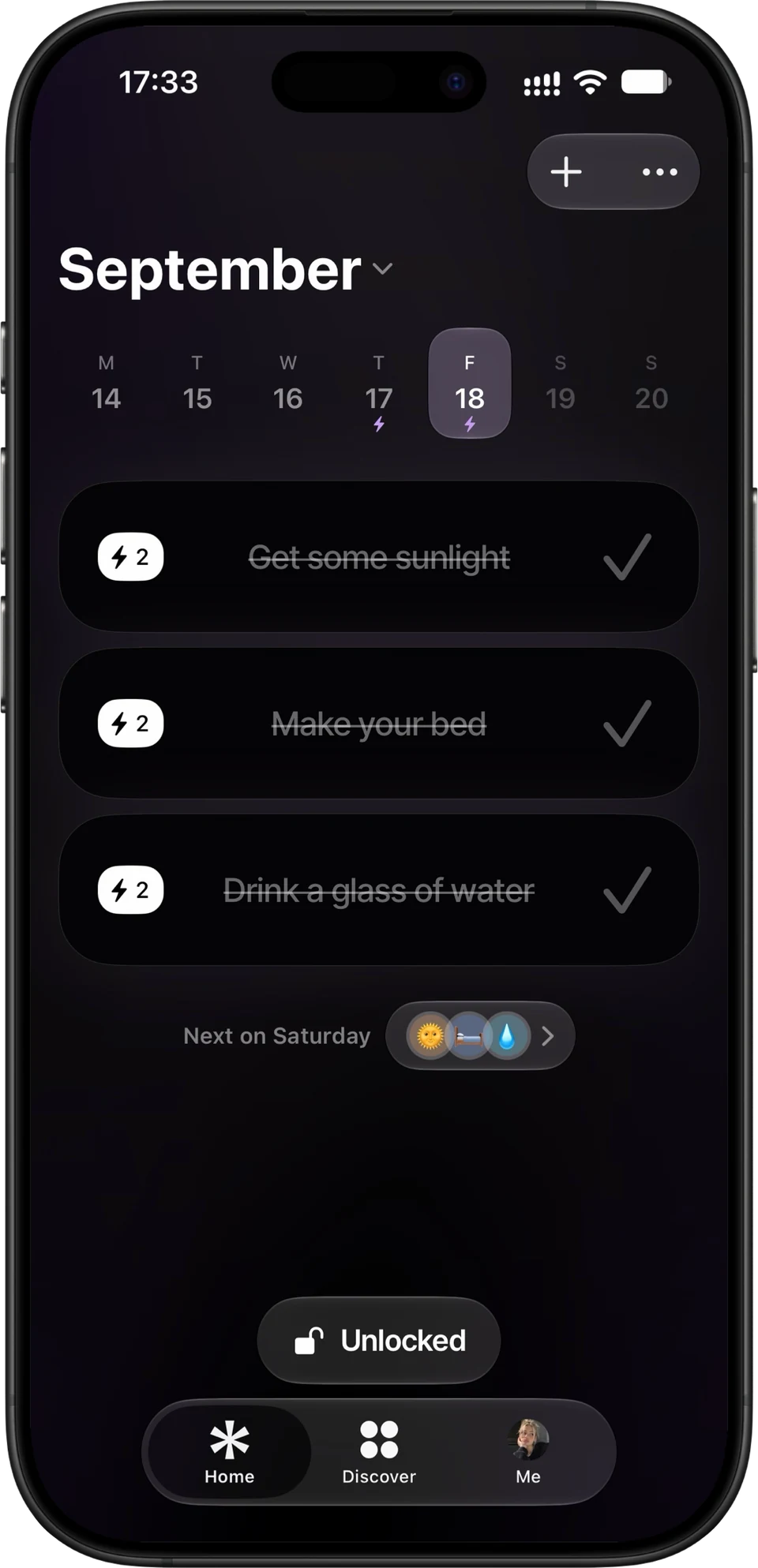 Ritual app preview on iPhone